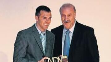 Del Bosque, ayer en Valencia.