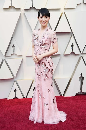 Marie Kondo en la alfombra roja de la ceremonia 91 de los Premios Oscar en el Dolby Theatre en Hollywood
