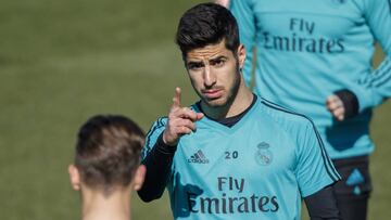 Asensio, en el entrenamiento.