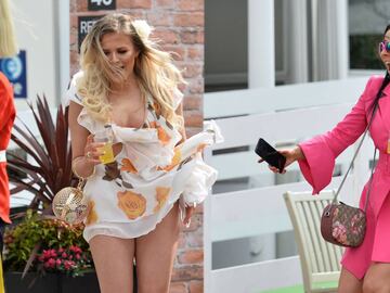 Horse Racing - Grand National Festival - Aintree Racecourse, Liverpool, Britain - April 5, 2019   Racegoers on ladies day during the 2.20 Betway Top Novices&#039; Hurdle   REUTERS/Peter Powell