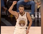 El divertido baile de Curry al anotar un triple
