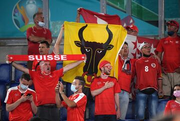 Aficionados de la selección de Suiza.