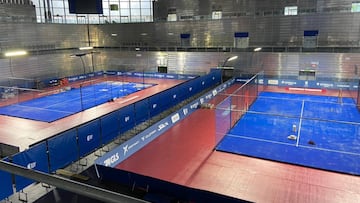 Panoramica del Madrid Arena con las pistas del World Padel Tour.