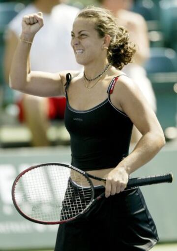 Gala León durante su participacion en el Masters de  Indian Wells en 2004