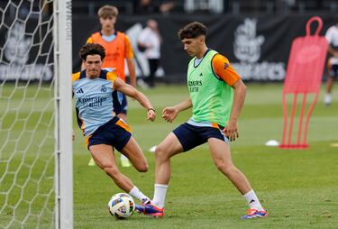 Fran García y Mario Martín durante el entrenamiento.