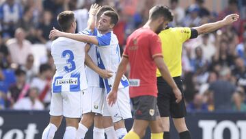 El Legan&eacute;s celebra el 2-2 definitivo. 