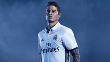 James Rodríguez luce la nueva camiseta del Real Madrid