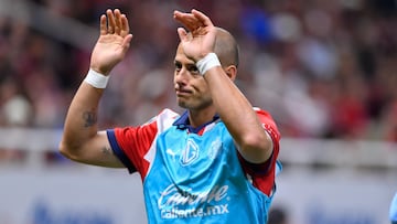  Javier -Chicharito- Hernandez of Guadalajara during the 8th round match between Guadalajara and Pumas UNAM as part of the Torneo Clausura 2024 Liga BBVA MX at Akron Stadium on February 24, 2024 in Guadalajara Jalisco, Mexico.