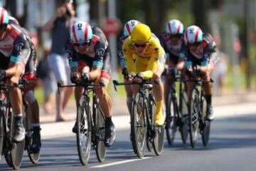 El belga Jan Bakelants, con su equipo Radioshack, ha terminado perdiendo el maillot amarillo.