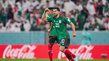 Henry Martin festeja un gol en la Copa del Mundo de Qatar.