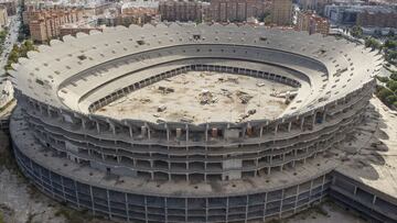 Obras del futuro estadio del Valencia. 
 
 