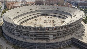 Obras del futuro estadio del Valencia.