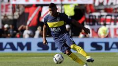 Fabra festeja su primera victoria con Boca en el Monumental