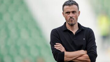 Luis Enrique, en un entrenamiento de la Selección.