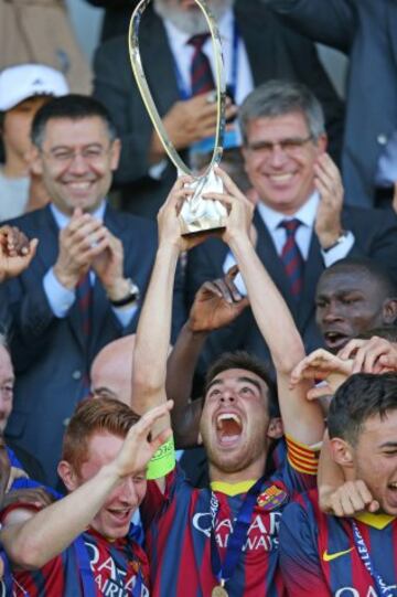 El Barcelona se proclamó primer campeón de la Champions League juvenil al imponerse al Benfica por 0-3, en partido disputado en Nyon.