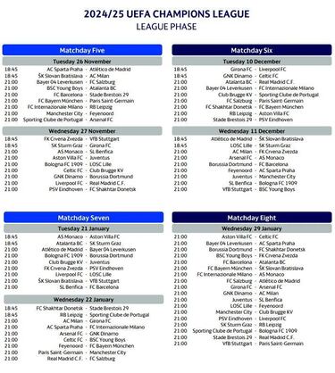Calendario completo.