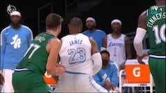 LeBron le gana la partida a Doncic: vean la genialidad que hizo en la cara del esloveno