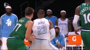 LeBron le gana la partida a Doncic: vean la genialidad que hizo en la cara del esloveno