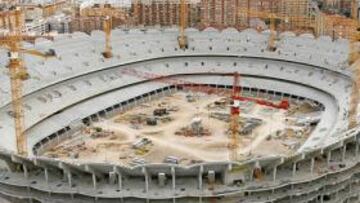 La obra del nuevo Mestalla está parada desde hace año y medio por falta de financiación.