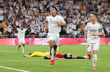 1-0. El jugador inglés del Real Madrid celebra el primer gol.