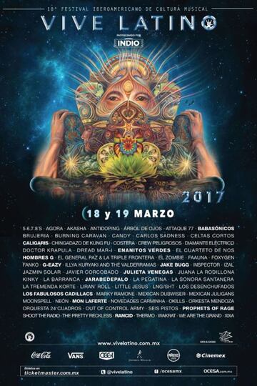 Cartel de la Decimoctava Edición del Vive Latino