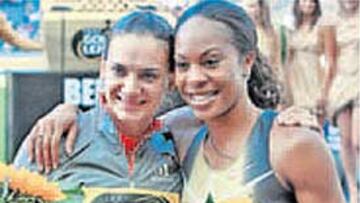 <b>CHICAS DE ORO. </b>Isinbayeva y Richards.