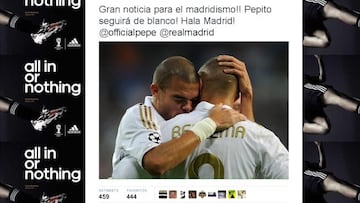 Benzema: "¡Gran noticia, Pepito seguirá vistiendo de blanco!"