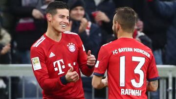James llega a 100 goles en la victoria del Bayern Múnich