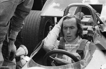 Jackie Stewart sits in his Matra car before the race, Great Britain, Silverstone, 1969