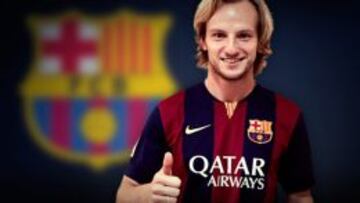 La imagen de Rakitic que publicó el Barcelona en su página web.