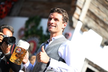 Thomas Mueller durante la fiesta del Oktoberfest celebrado en Munich.