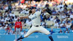 LOS ANGELES, CALIFORNIA - JUNE 22: Starting pitcher Tyler Glasnow #31 of the Los Angeles Dodgers throws against the Los Angeles Angels during the first inning at Dodger Stadium on June 22, 2024 in Los Angeles, California.   Kevork Djansezian/Getty Images/AFP (Photo by KEVORK DJANSEZIAN / GETTY IMAGES NORTH AMERICA / Getty Images via AFP)