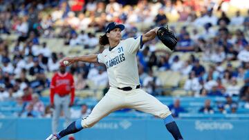 LOS ANGELES, CALIFORNIA - JUNE 22: Starting pitcher Tyler Glasnow #31 of the Los Angeles Dodgers throws against the Los Angeles Angels during the first inning at Dodger Stadium on June 22, 2024 in Los Angeles, California. Kevork Djansezian/Getty Images/AFP (Photo by KEVORK DJANSEZIAN / GETTY IMAGES NORTH AMERICA / Getty Images via AFP)