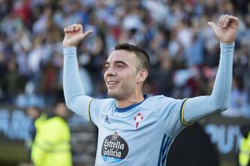 Iago Aspas durante el derbi entre el Celta y el Deportivo