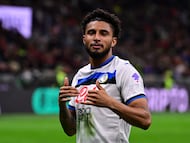 Éderson celebra un gol con el Atalanta.