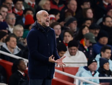 Pep Guardiola durante el encuentro. 