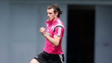 Gareth Bale, en el entrenamiento de este jueves.