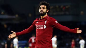 Salah celebra su gol.