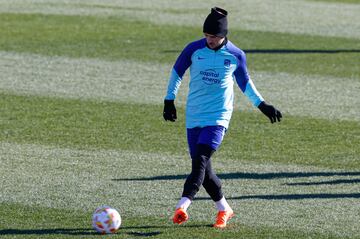 Griezmann, durante la última sesión preparatoria del Atlético.