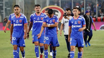 Futbol, Colo Colo vs Universidad de Chile.
Fecha 8, campeonato Nacional 2023.
Los jugadores de Universidad de Chile son fotografiados durante el partido de primera division contra Colo Colo disputado en el estadio Monumental en Santiago, Chile.
12/03/2023
Felipe Zanca/Photosport

Football, Colo Colo vs Universidad de Chile.
8nd turn, 2023 National Championship.
Universidad de Chile's players, are photographed against Colo Colo during the first division match at the Monumental stadium in Santiago, Chile.
12/03/2023
Felipe Zanca/Photosport