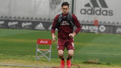 Rafael Santos Borr&eacute; durante un entrenamiento con River Plate.