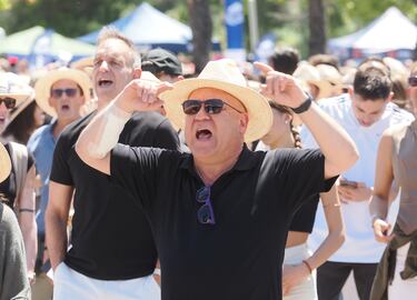Gran ambiente minutos antes de la final de la Copa el Rey 2025 de rugby entre el Valladolid Rugby Asociación Club e Inexo El Salvador en el estadio José Zorrilla.