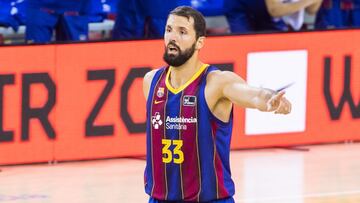 Nikola Mirotic, durante un partido de la Euroliga con el Barcelona.