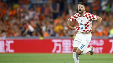 Bruno Petkovic celebra su gol ante Países Bajos en la semifinal de la Nations League 2023.