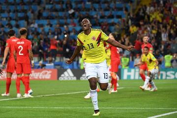 1-1. Yerry Mina celebró el gol del empate.