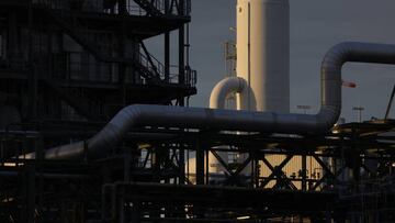 SCHWARZHEIDE, GERMANY - NOVEMBER 01: The BASF plant stands at sunset on November 01, 2022 in Schwarzheide, Germany. The plant, which makes chemical products, relies on natural gas for its heating and dehydration processes. The German government is seeking measures to ease the burden of skyrocketing natural gas prices for both manufacturers and households. (Photo by Sean Gallup/Getty Images)