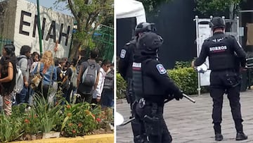Suspenden clases y desalojan a cientos de estudiantes en la ENAH por amenaza de bomba.