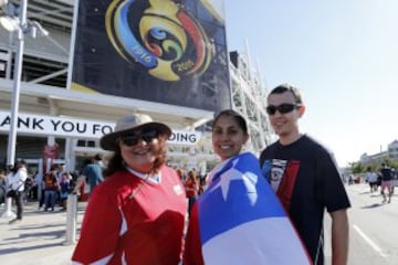 Futbol, Argentina v Chile.
Copa America Centenario 2016.
Hinchas de la seleccion chilena asisten al partido del grupo D de la Copa Centenario contra Argentina a disputarse en el estadio Levi's de Santa Clara, Estados Unidos.
06/06/2016
Andres Pina/Photosport*********