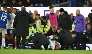 The Everton player severely fractured his ankle after a challenge with Tottenham’s Heung-Min Son, who was left devestated by the incident.