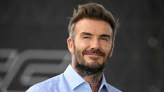 Former English footballer David Beckham looks on during a promotional day with gaming brand EA Sports at the Z5 sports complex in Aix-en-Provence, southern France, on June 21, 2023. Electronic Arts Inc announced FC FUTURES, a major programme to invest in community football worldwide with the aim of growing the sport for all. The programme will see investment over the next three years in a number of local football projects. This announcement follows the revelation by EA SPORTS of its new identity, new logo and new vision for the future of interactive football: EA SPORTS FC. (Photo by Nicolas TUCAT / AFP)